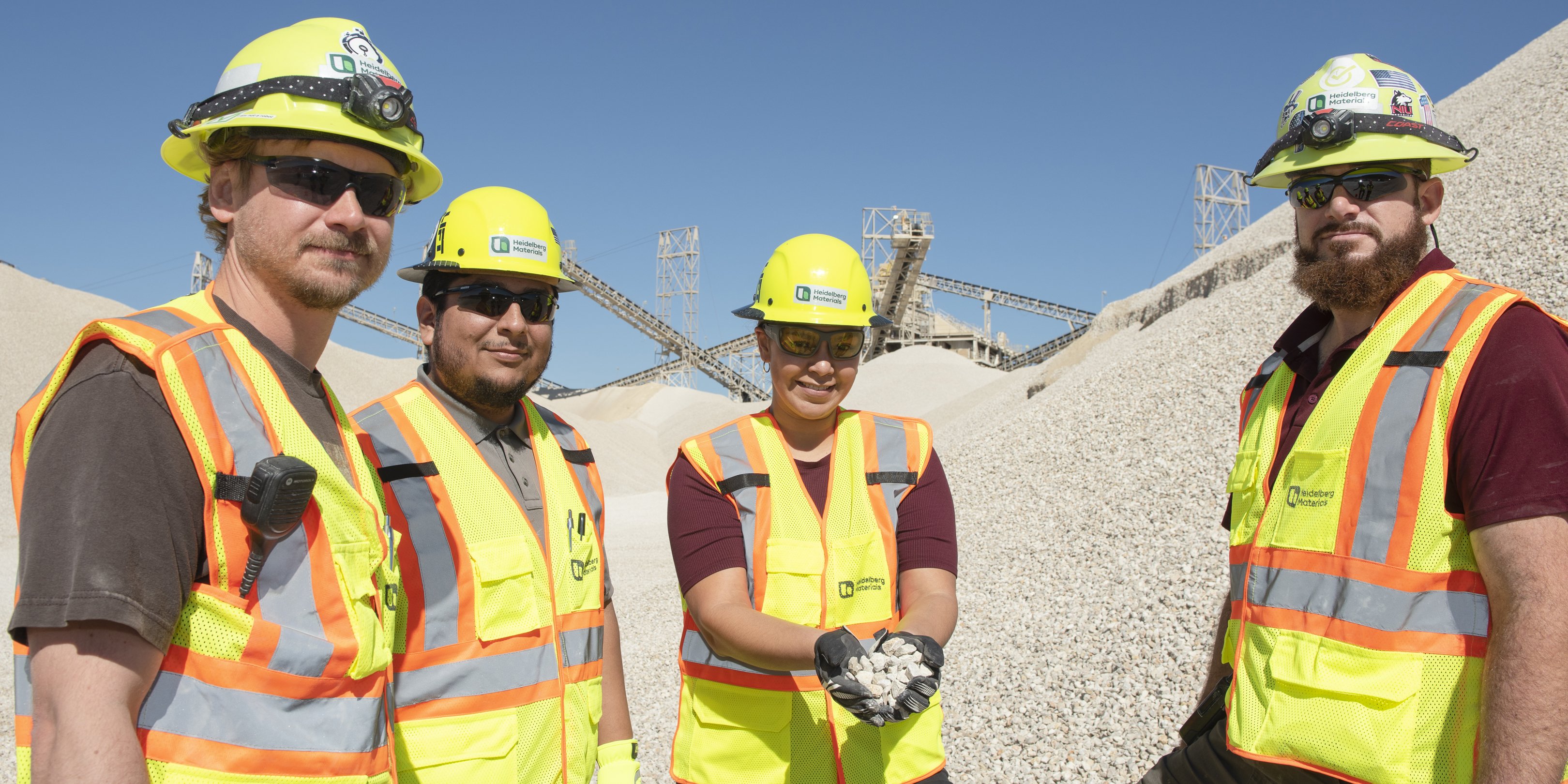 Employees from North America standing in front of quarry
