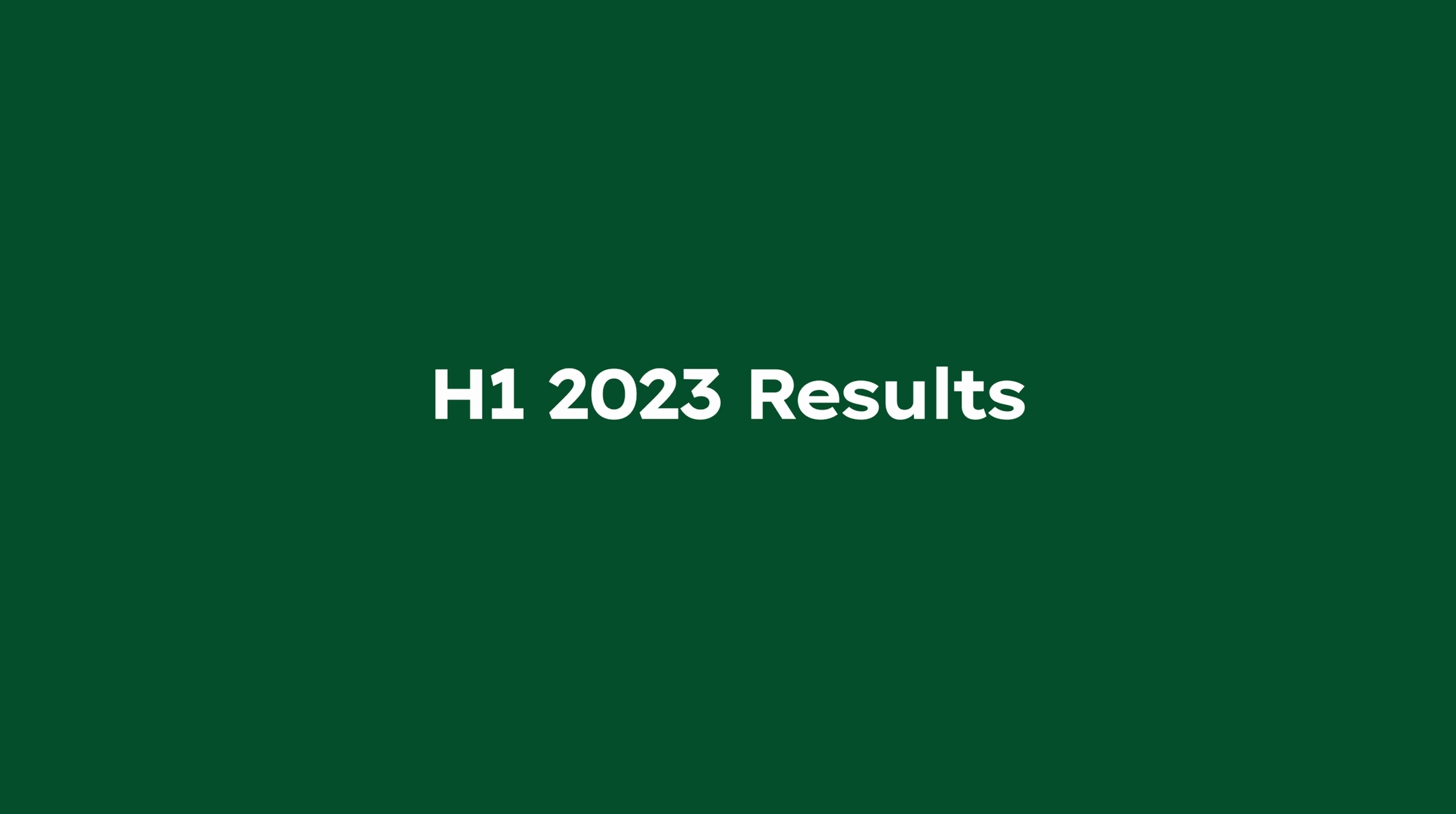 Starting screen for the H1 2023 results