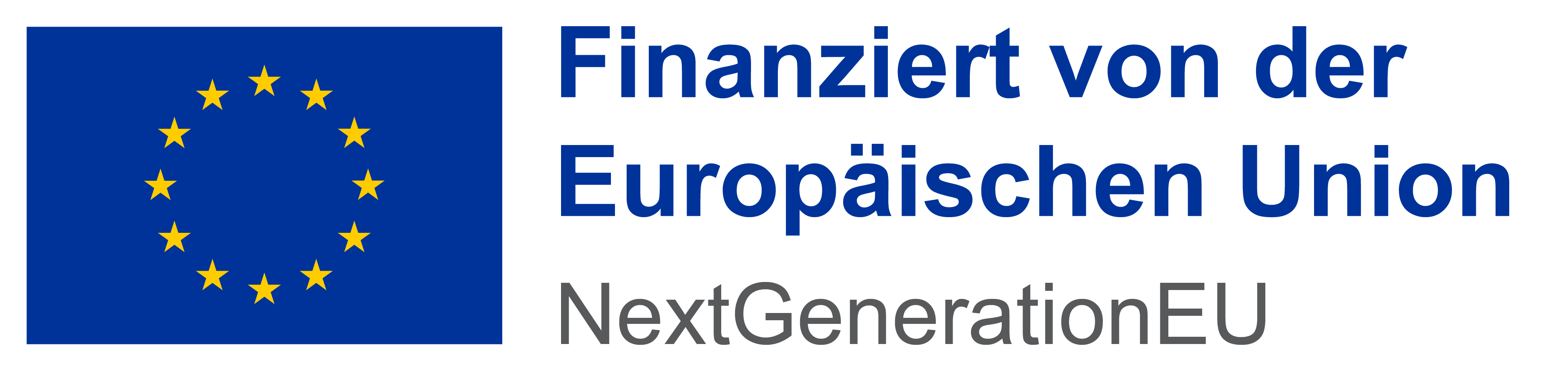 EU-Logo, daneben der Text "Finanziert von der Europäischen Union, NextGenerationEU"