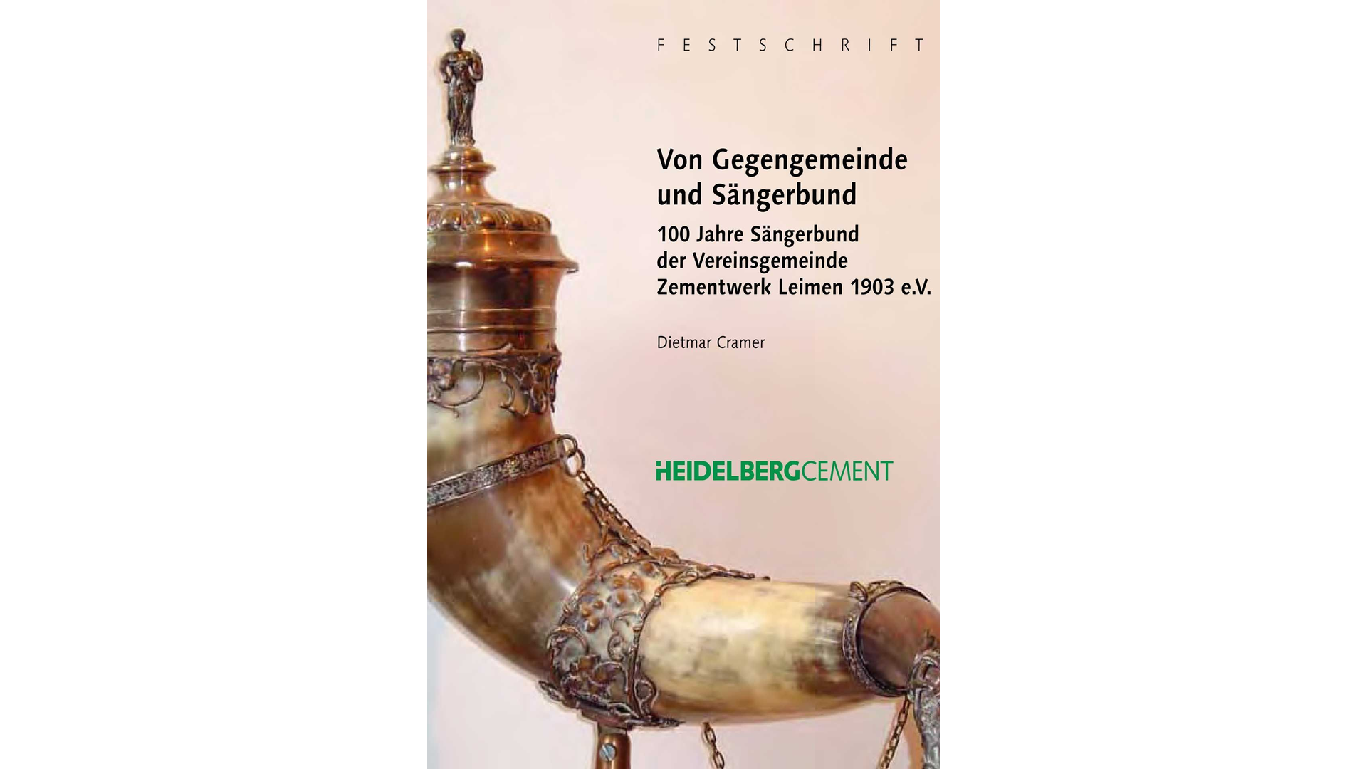 Broschürencover mit historischer Darstellung eines Signalhorns und dem Titel "Von Gegenwind und Steigwind".