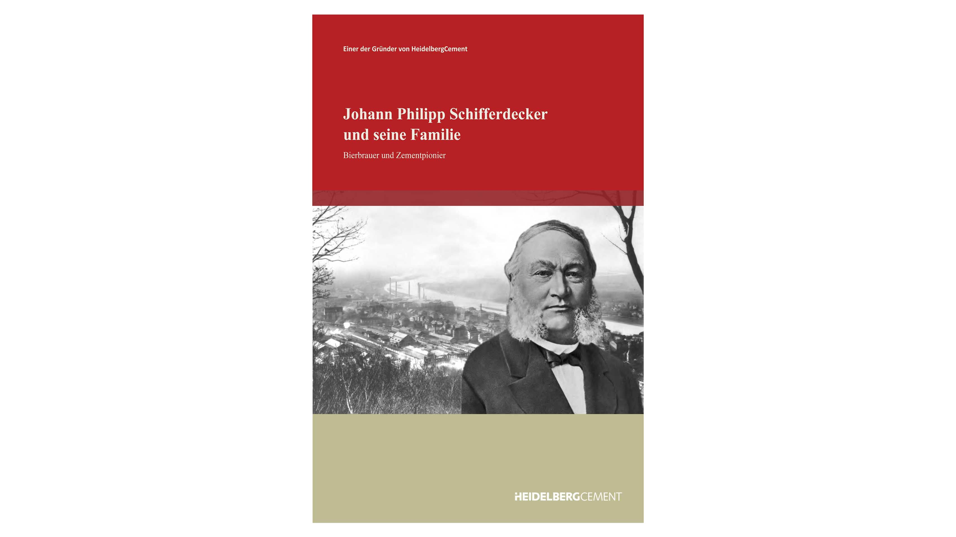 Broschürencover mit einem Porträt von Johann Philipp Schifferdecker und einer Landschaft im Hintergrund.