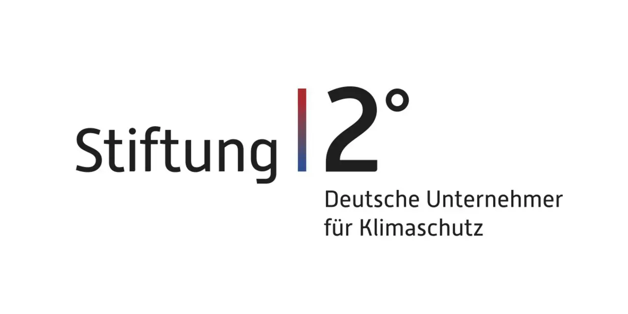 Logo of Stiftung 2° - German Entrepreneurs for Climate Protection, featuring the name ‘Stiftung’ with a magenta vertical line and superscript ‘2’ indicating squared.