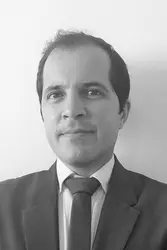 Man with dark hair, wearing a suit and tie